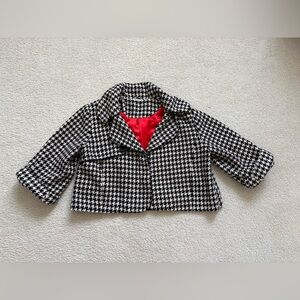 Vintage Ravel cropped houndstooth soft wool blend blazer, sz L